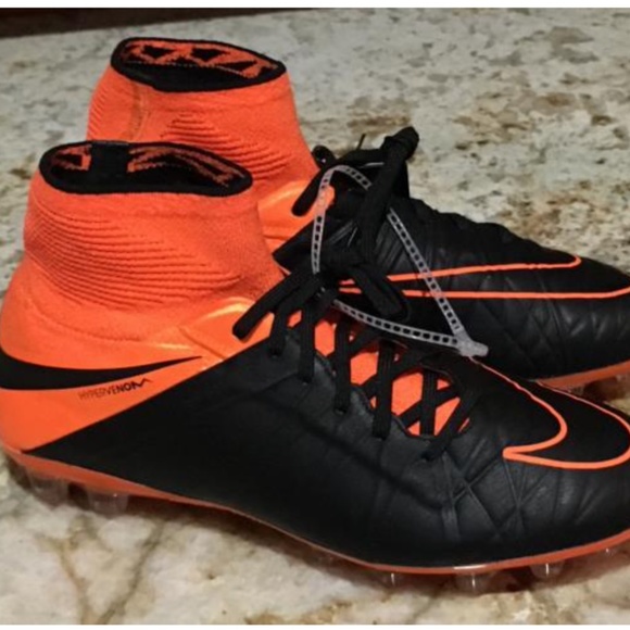 NIKE Hypervenom Phantom II AG Dynamic Fit Black Orange Soccer Cleats NEW Mens 7